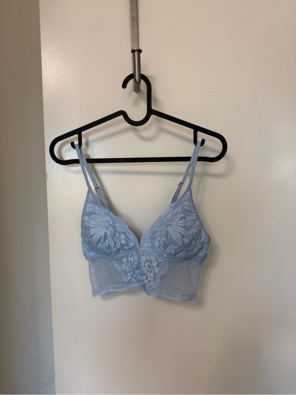 aerie Powder Blue Lace Bralette with Mesh Band